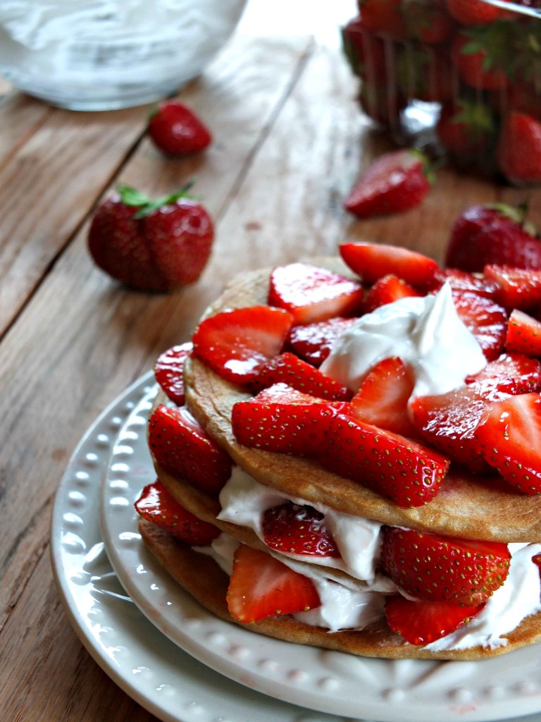 Strawberry Shortcake Paleo Pancakes | Cook It Up Paleo