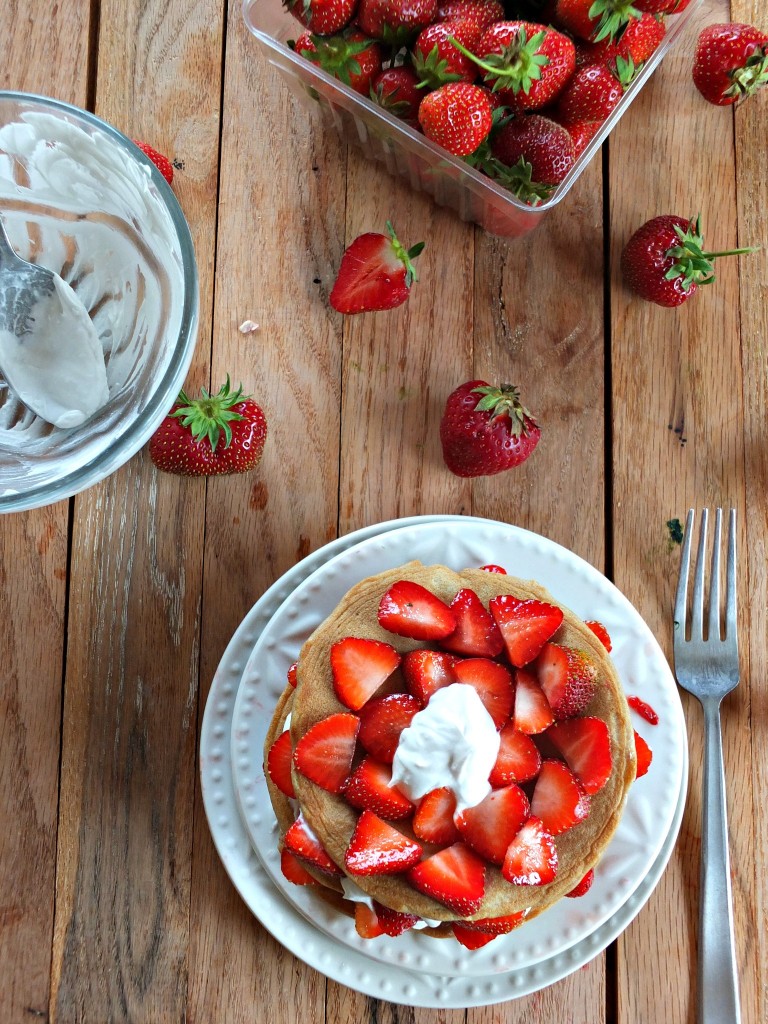 Strawberry Shortcake Paleo Pancakes | Cook It Up Paleo