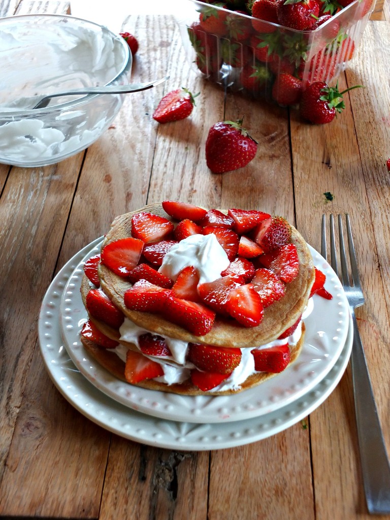 Strawberry Shortcake Paleo Pancakes | Cook It Up Paleo