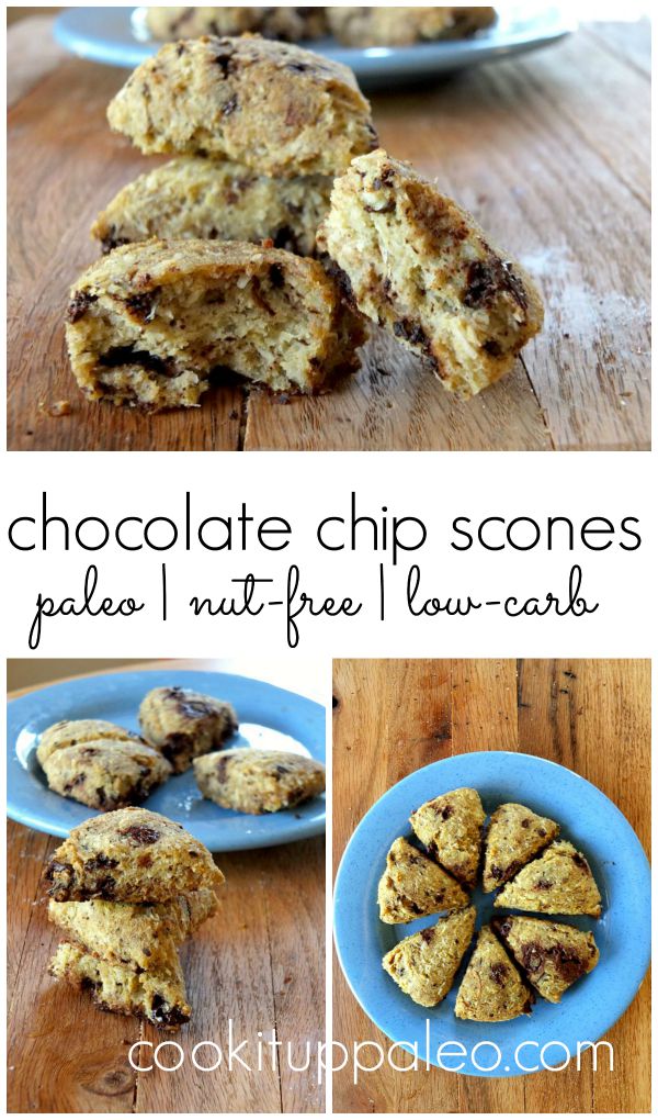 Chocolate Chip Scones (paleo, nut-free, low-carb) | Cook It Up Paleo