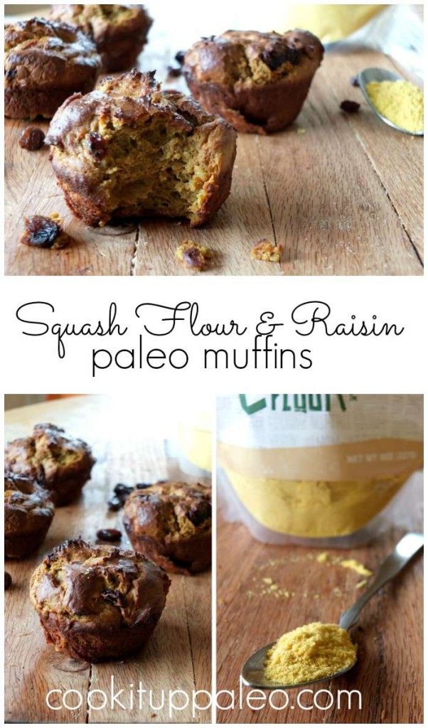 Squash Flour and Raisin Muffins (nut and coconut free) | Cook It Up Paleo