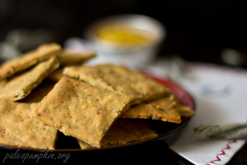 Paleo Crackers with Mustard and Sage - guest post from Irena of Paleo Pumpkin | Cook It Up Paleo