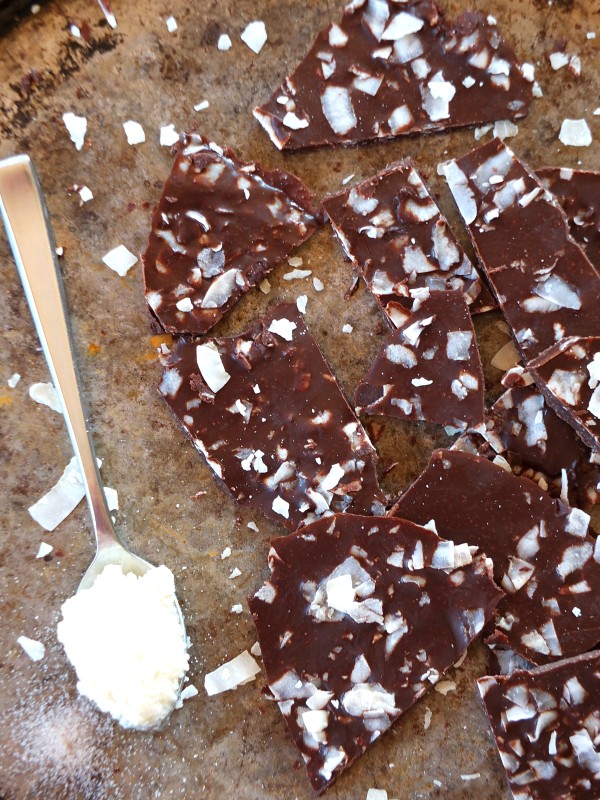 Paleo Chocolate Bark with Coconut and Sea Salt | Cook It Up Paleo