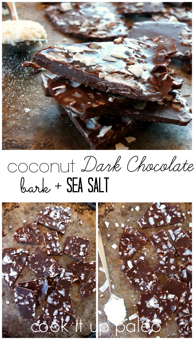 Paleo Chocolate Bark with Coconut and Sea Salt | Cook It Up Paleo