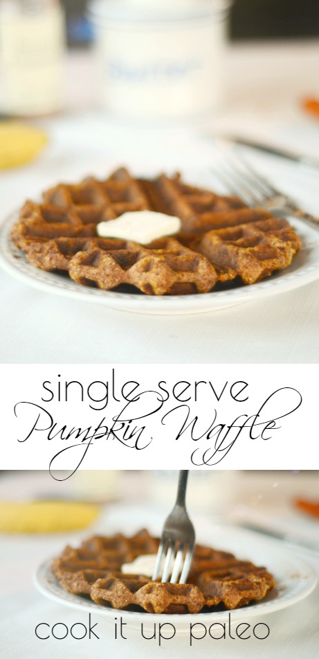 Paleo Pumpkin Waffles - nut free, single serve