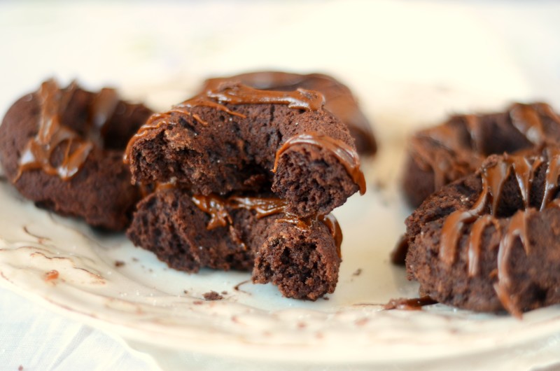 Salted Toffee Brownie Paleo Doughnuts