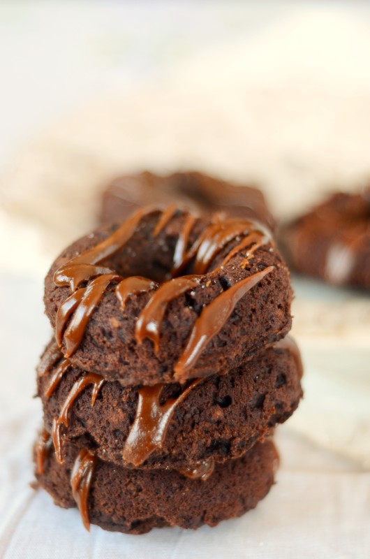 Salted Toffee Brownie Paleo Chocolate Doughnuts