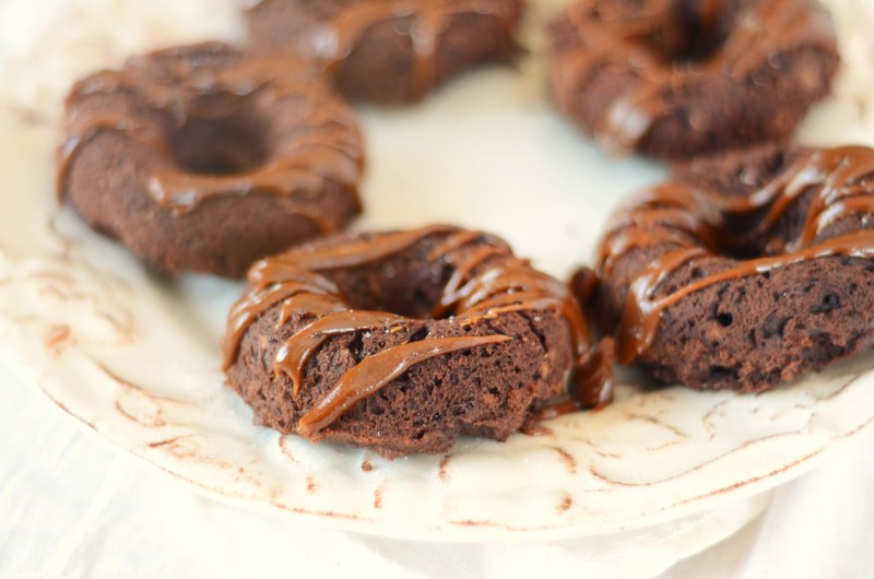 Salted Toffee Brownie Paleo Chocolate Doughnuts