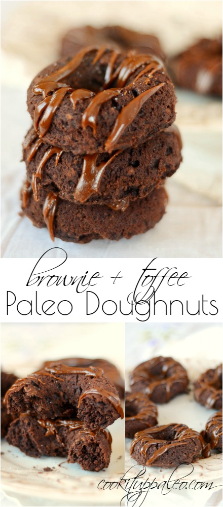 Salted Toffee Brownie Paleo Doughnuts