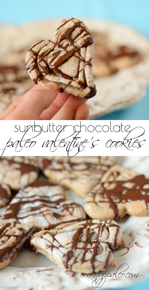 Sunbutter Chocolate Paleo Valentine's Cookies (paleo, vegan, nut-free)